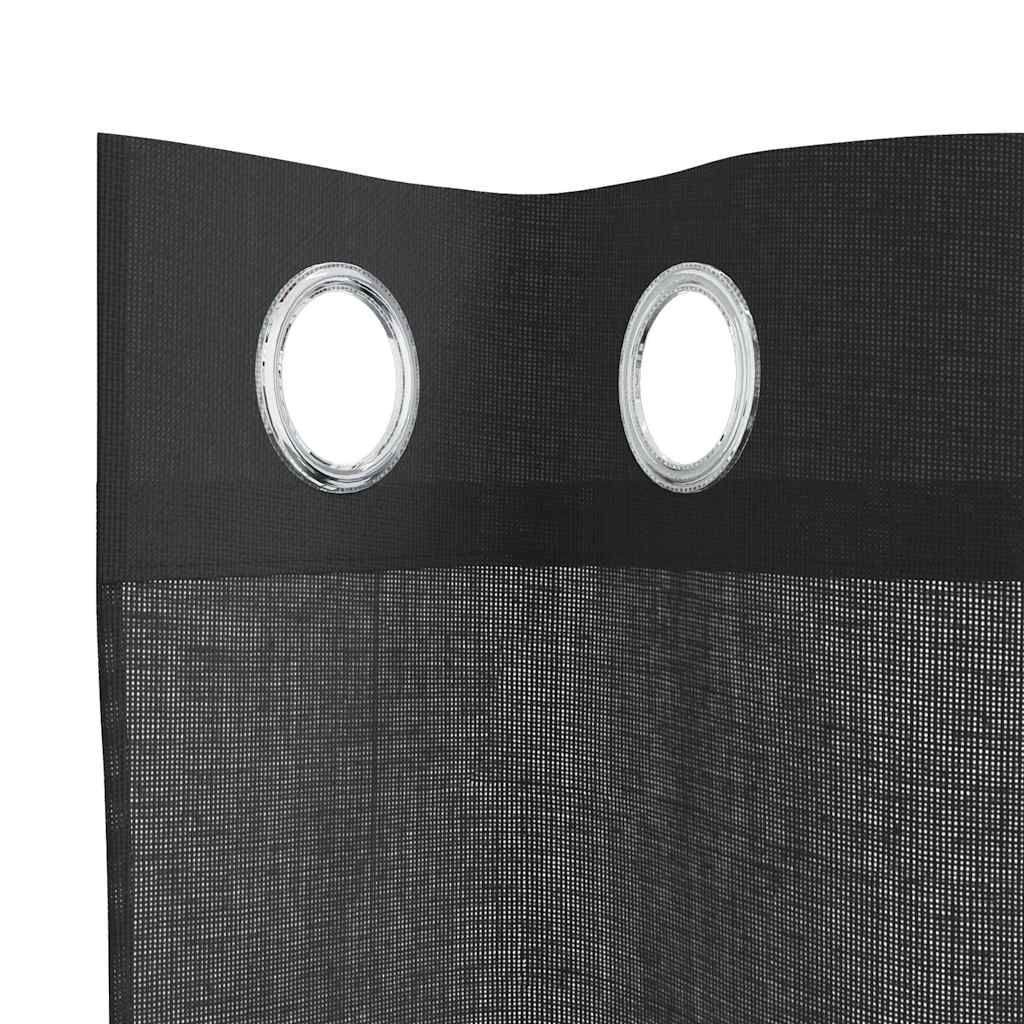 Voilegardiner med grommets 2 stk svart 140x225 cm