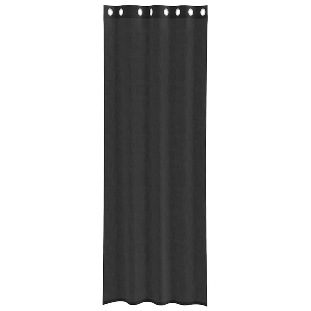 Voilegardiner med grommets 2 stk svart 140x260 cm