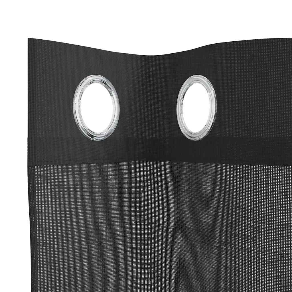 Voilegardiner med grommets 2 stk svart 140x300 cm