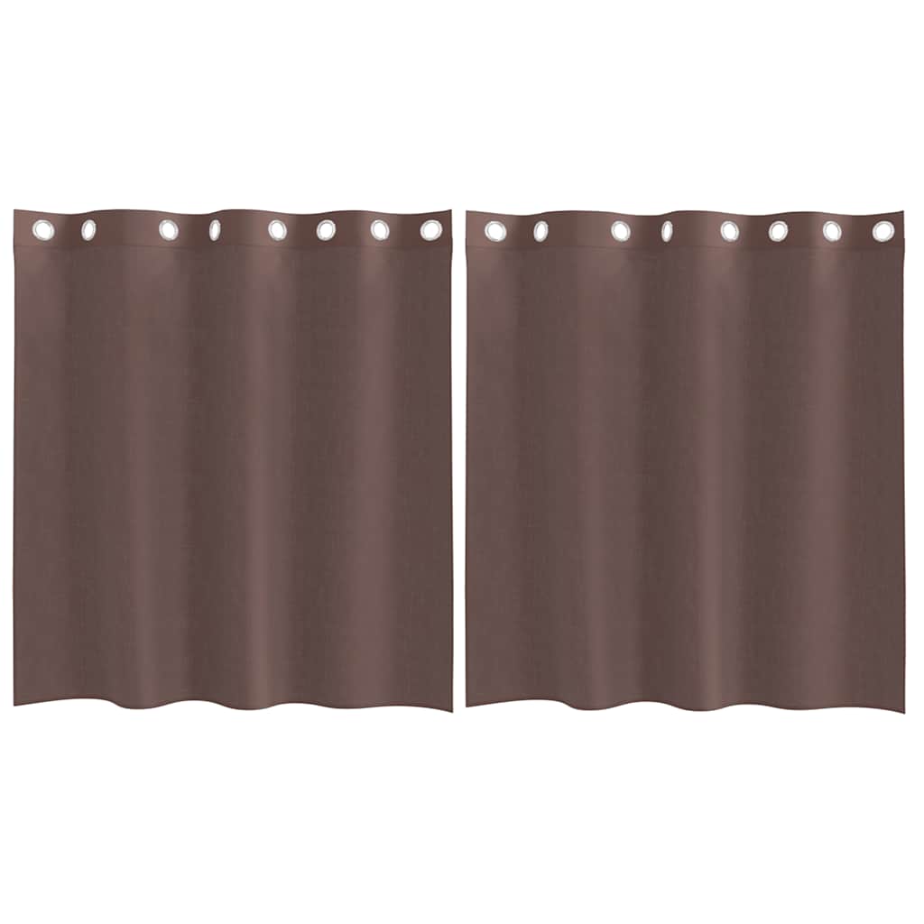 Voilegardiner med grommets 2 stk brun 140x140 cm