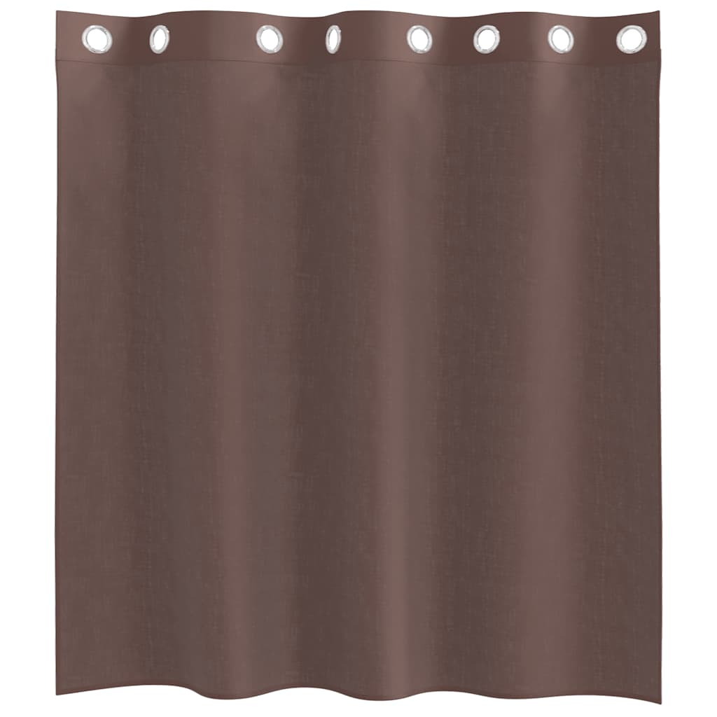 Voilegardiner med grommets 2 stk brun 140x140 cm