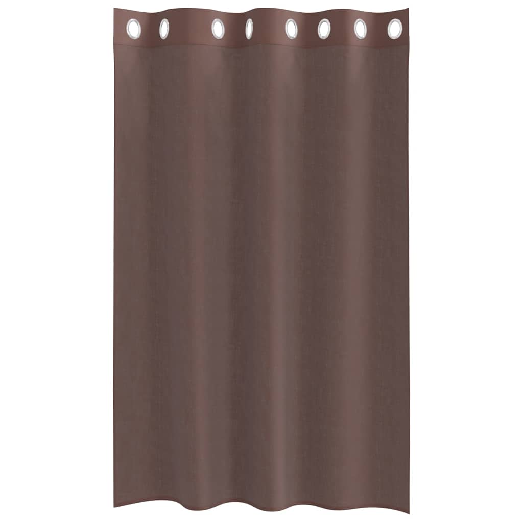 Voilegardiner med grommets 2 stk brun 140x175 cm