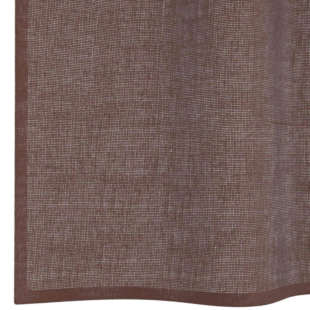 Voilegardiner med grommets 2 stk brun 140x175 cm
