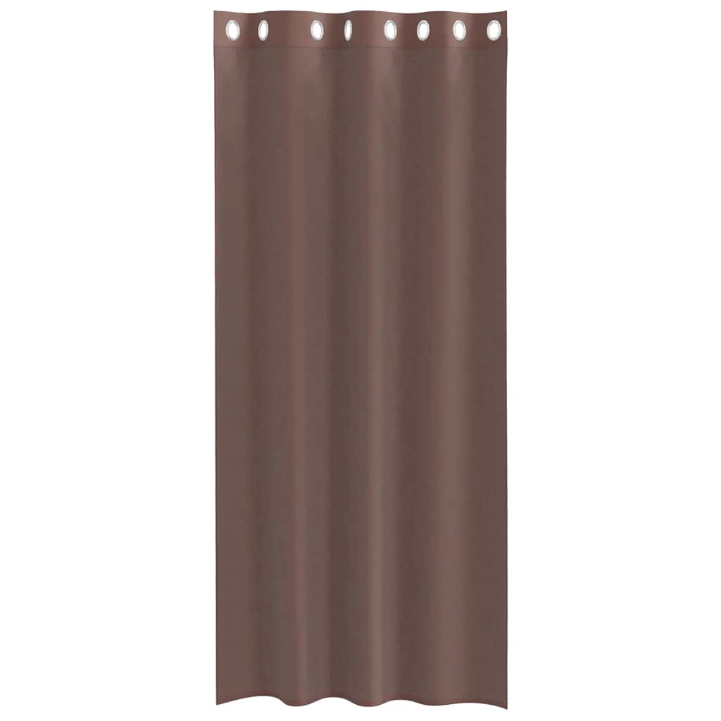 Voilegardiner med grommets 2 stk brun 140x225 cm