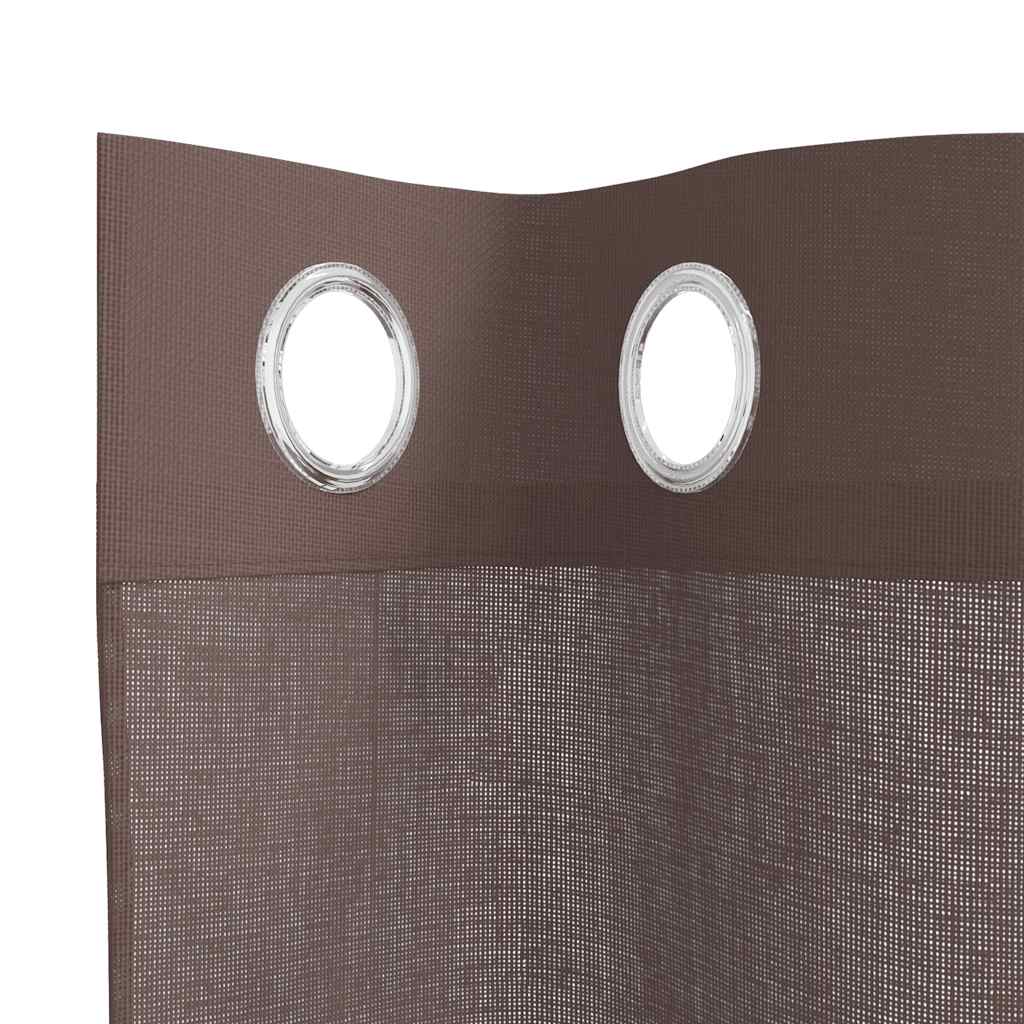 Voilegardiner med grommets 2 stk brun 140x225 cm