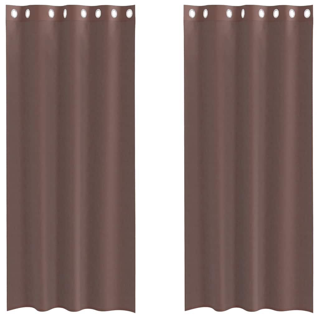 Voilegardiner med grommets 2 stk brun 140x245 cm