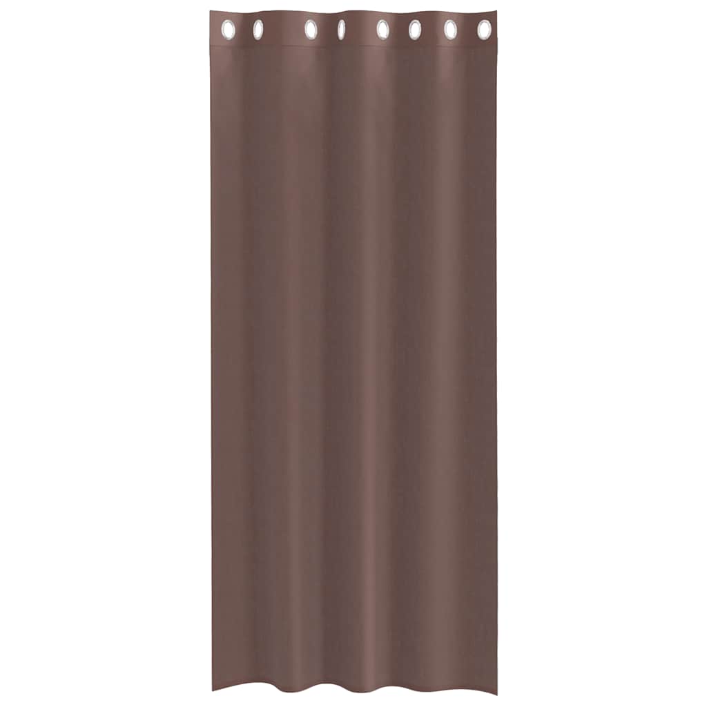 Voilegardiner med grommets 2 stk brun 140x245 cm