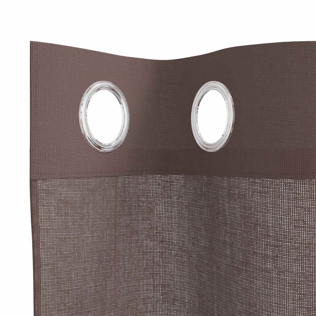 Voilegardiner med grommets 2 stk brun 140x245 cm