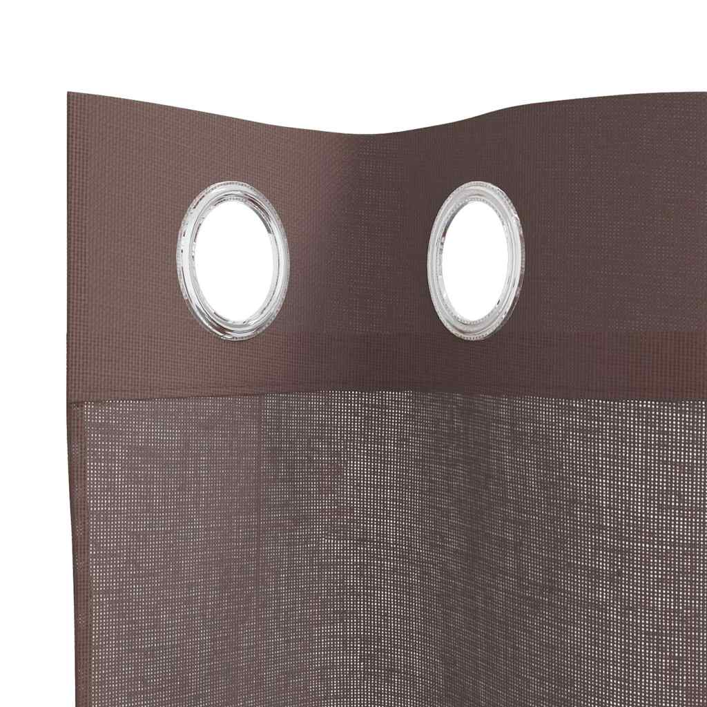 Voilegardiner med grommets 2 stk brun 140x300 cm
