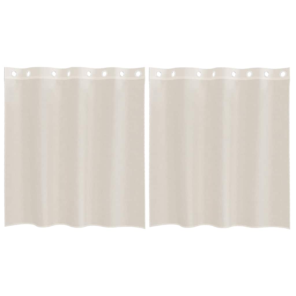 Voilegardiner med grommets 2 stk krem 140x140 cm