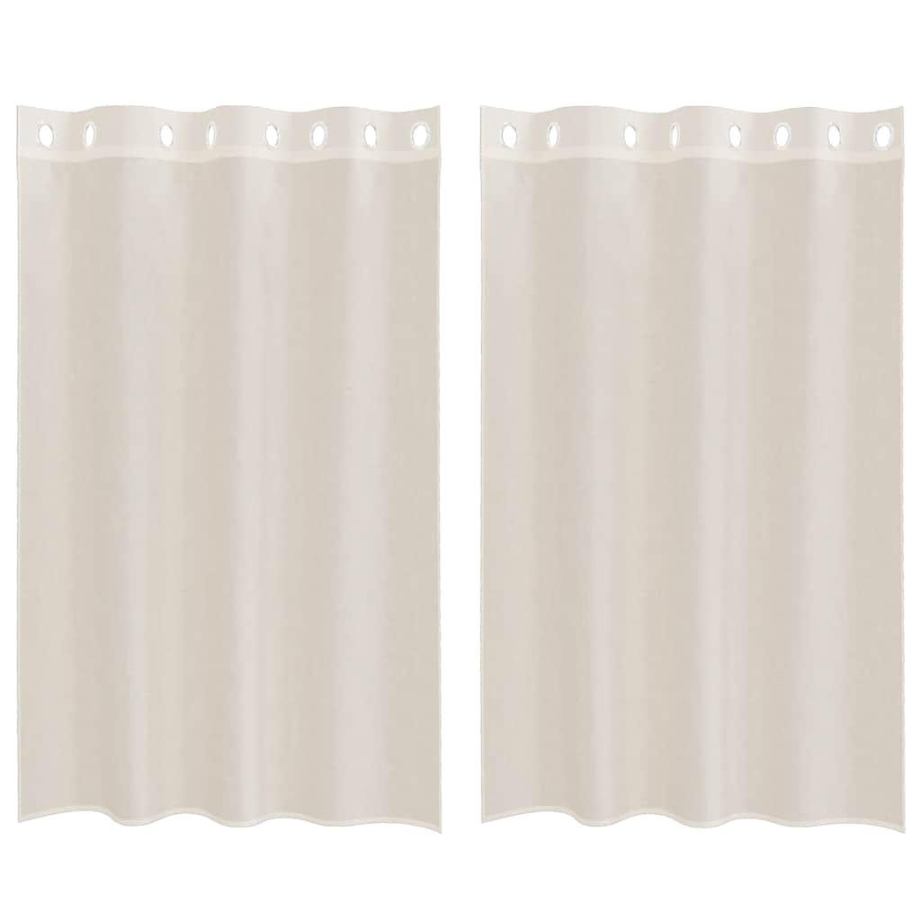 Voilegardiner med grommets 2 stk krem 140x175 cm