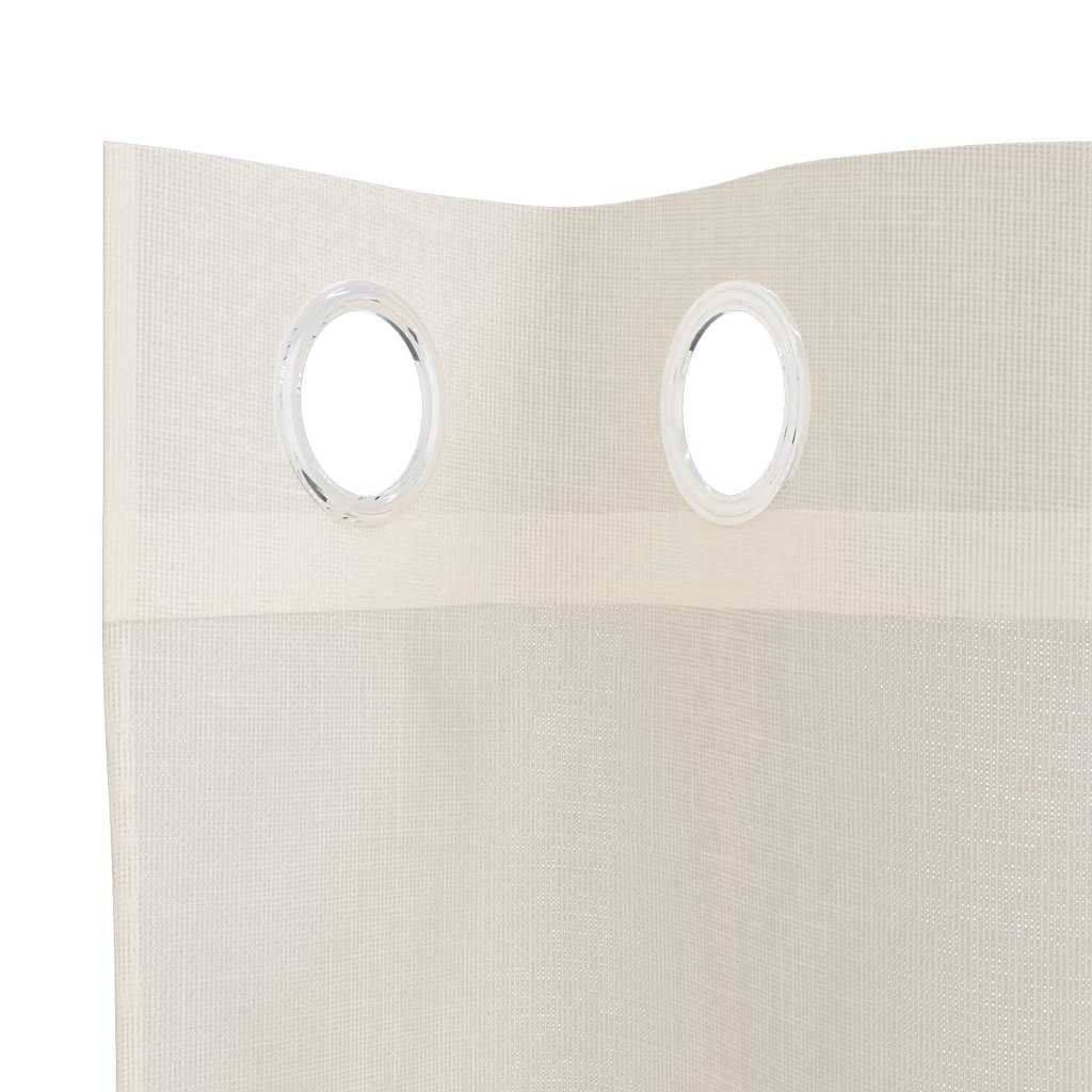 Voilegardiner med grommets 2 stk krem 140x175 cm