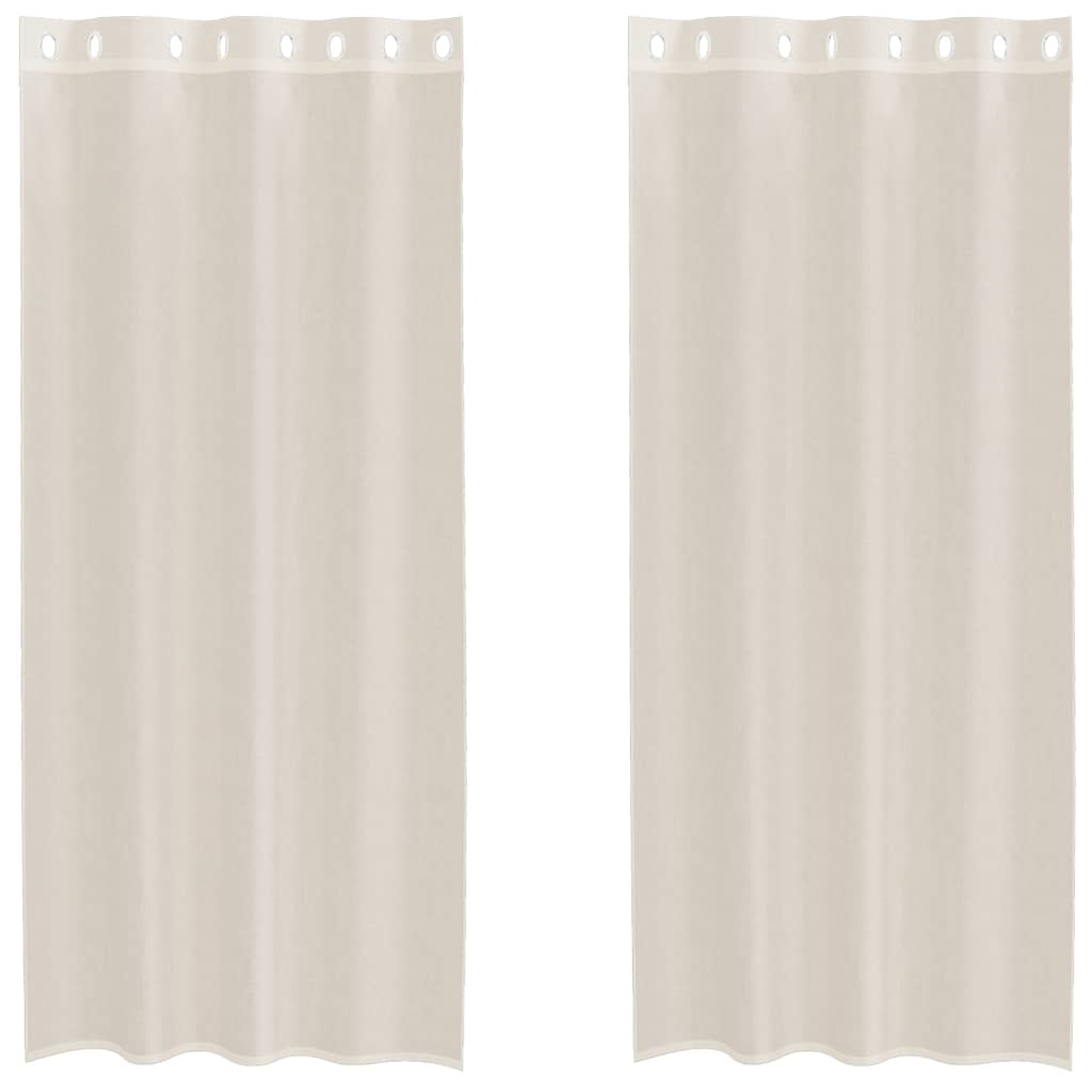 Voilegardiner med grommets 2 stk krem 140x225 cm