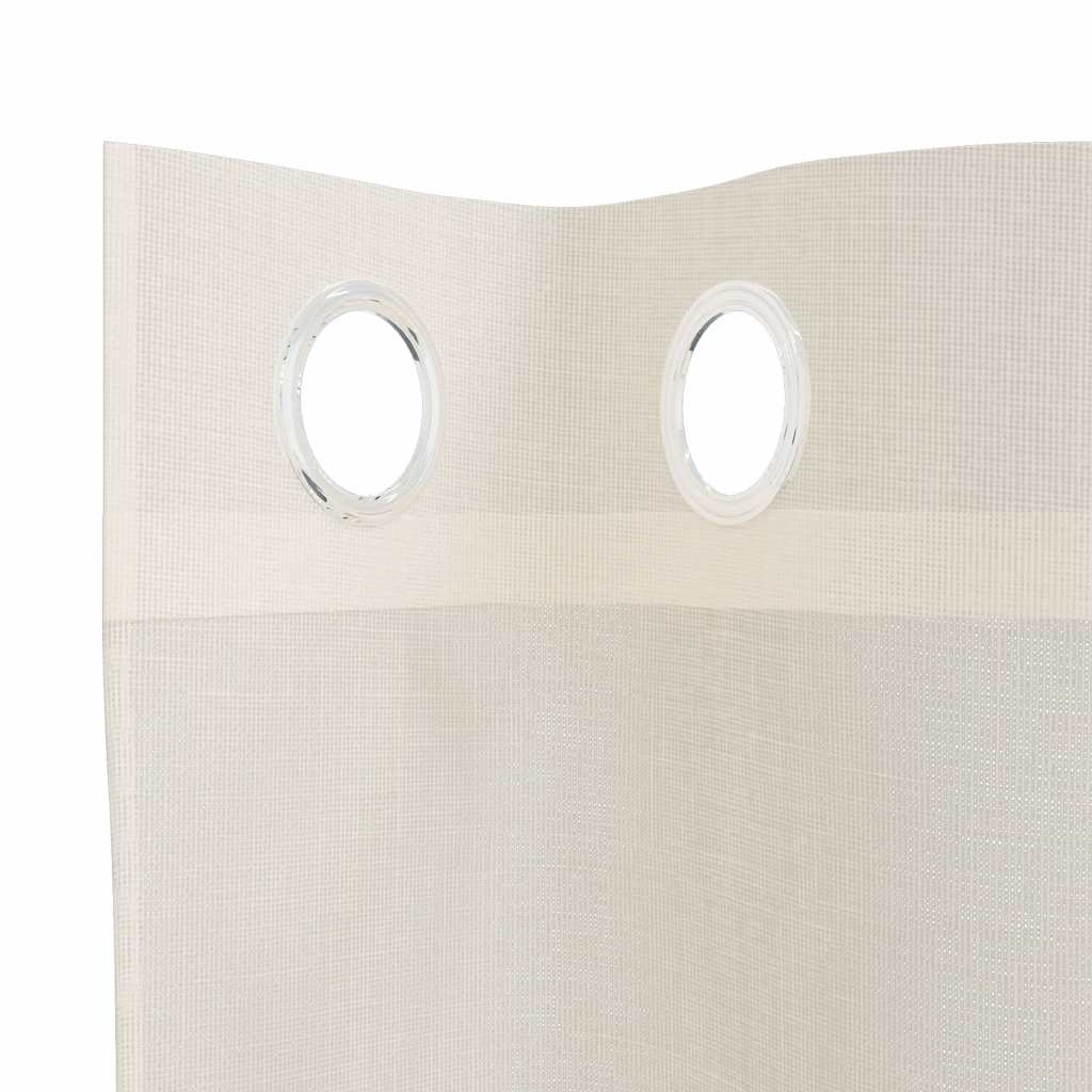 Voilegardiner med grommets 2 stk krem 140x225 cm