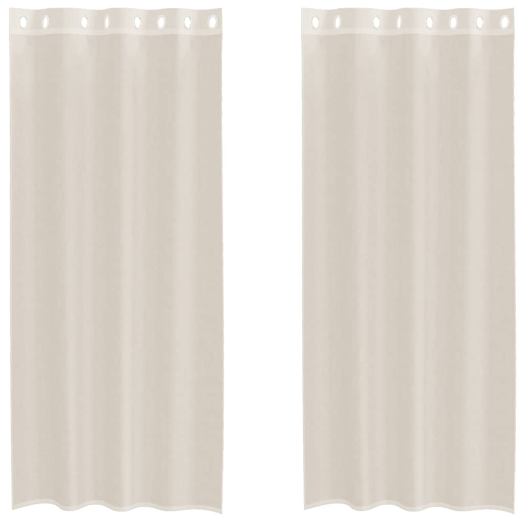 Voilegardiner med grommets 2 stk krem 140x245 cm