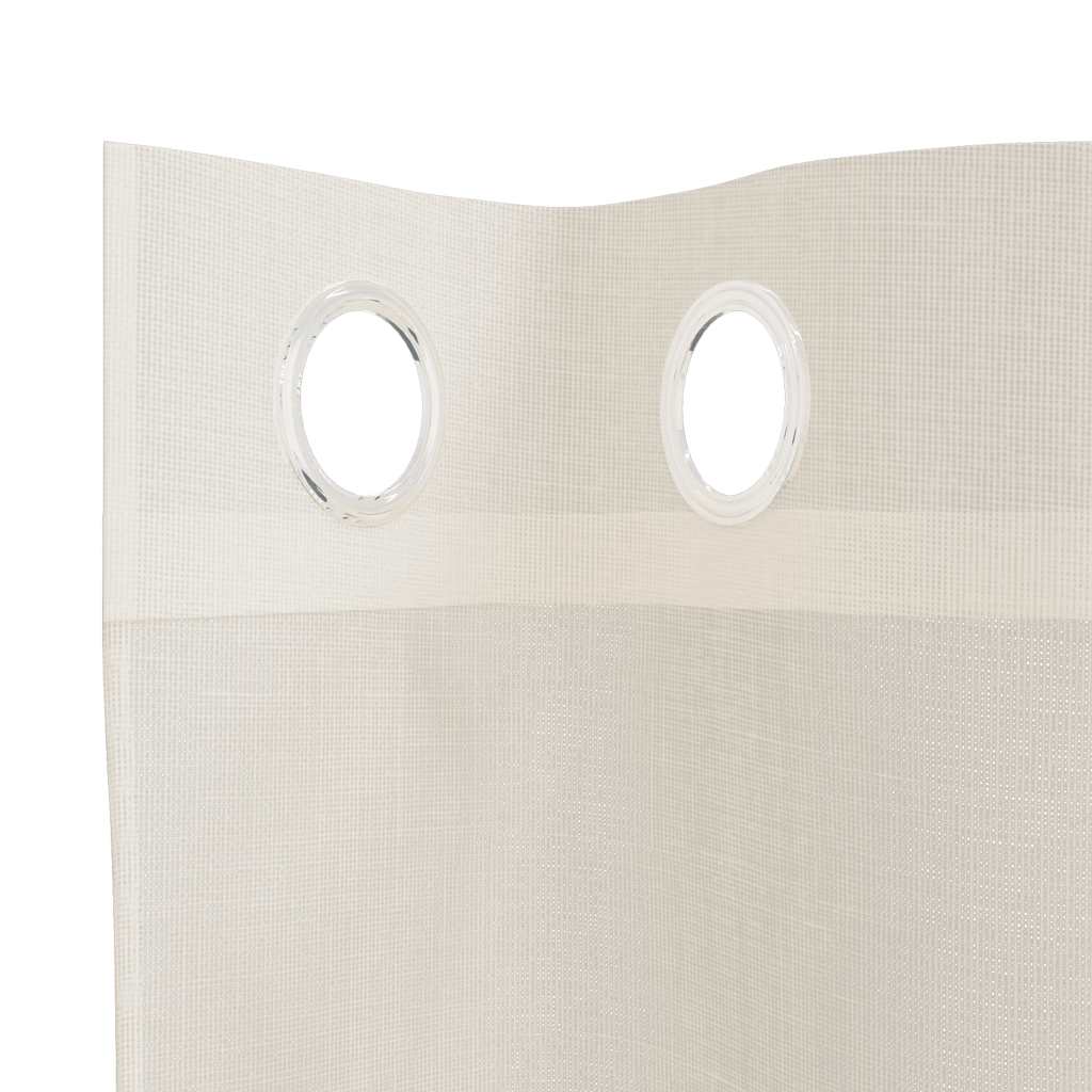 Voilegardiner med grommets 2 stk krem 140x300 cm
