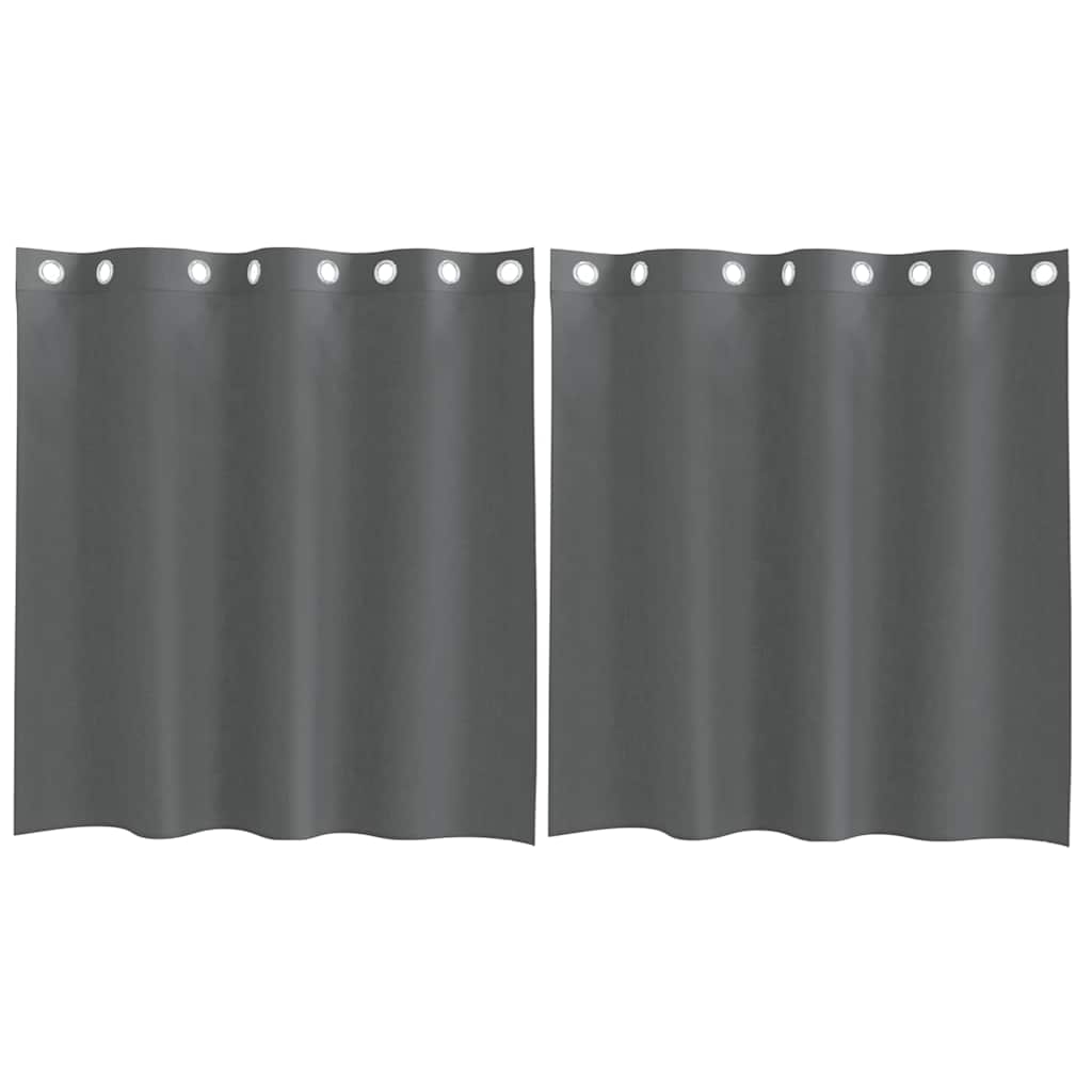 Voilegardiner med grommets 2 stk mørkegrå 140x140 cm