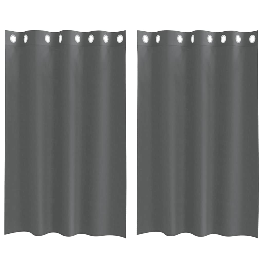 Voilegardiner med grommets 2 stk mørkegrå 140x175 cm