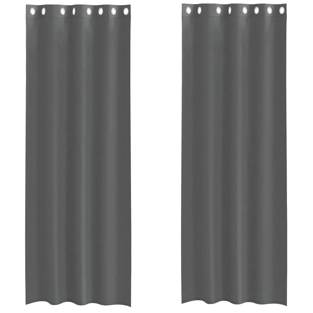 Voilegardiner med grommets 2 stk mørkegrå 140x260 cm