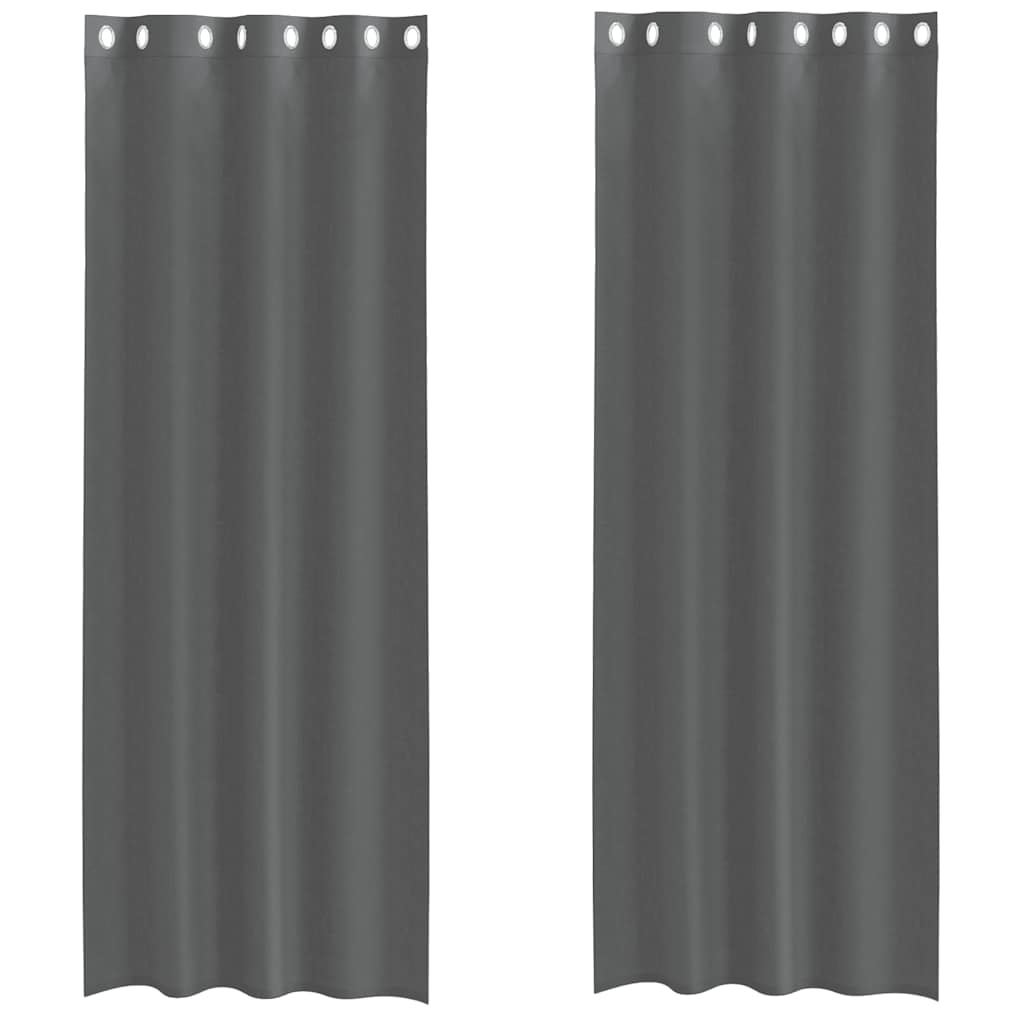 Voilegardiner med grommets 2 stk mørkegrå 140x300 cm