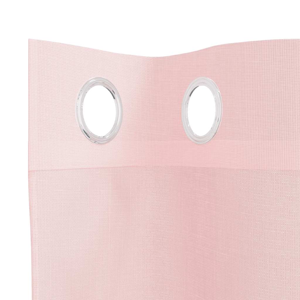 Voilegardiner med grommets 2 stk lyserosa 140x140 cm