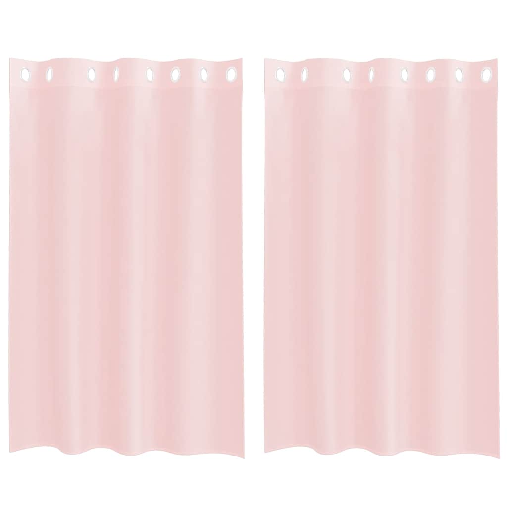 Voilegardiner med grommets 2 stk lyserosa 140x175 cm