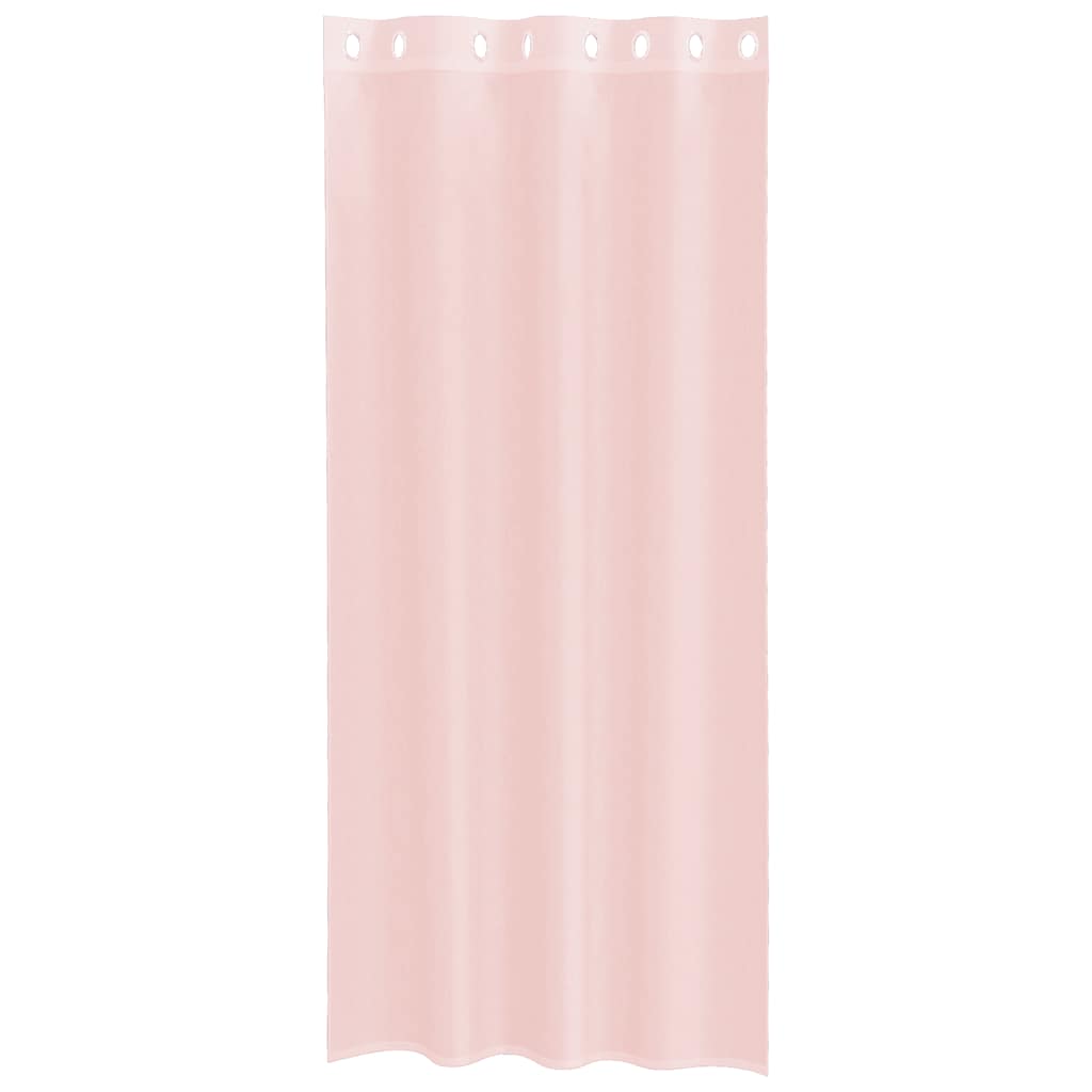 Voilegardiner med grommets 2 stk lyserosa 140x225 cm