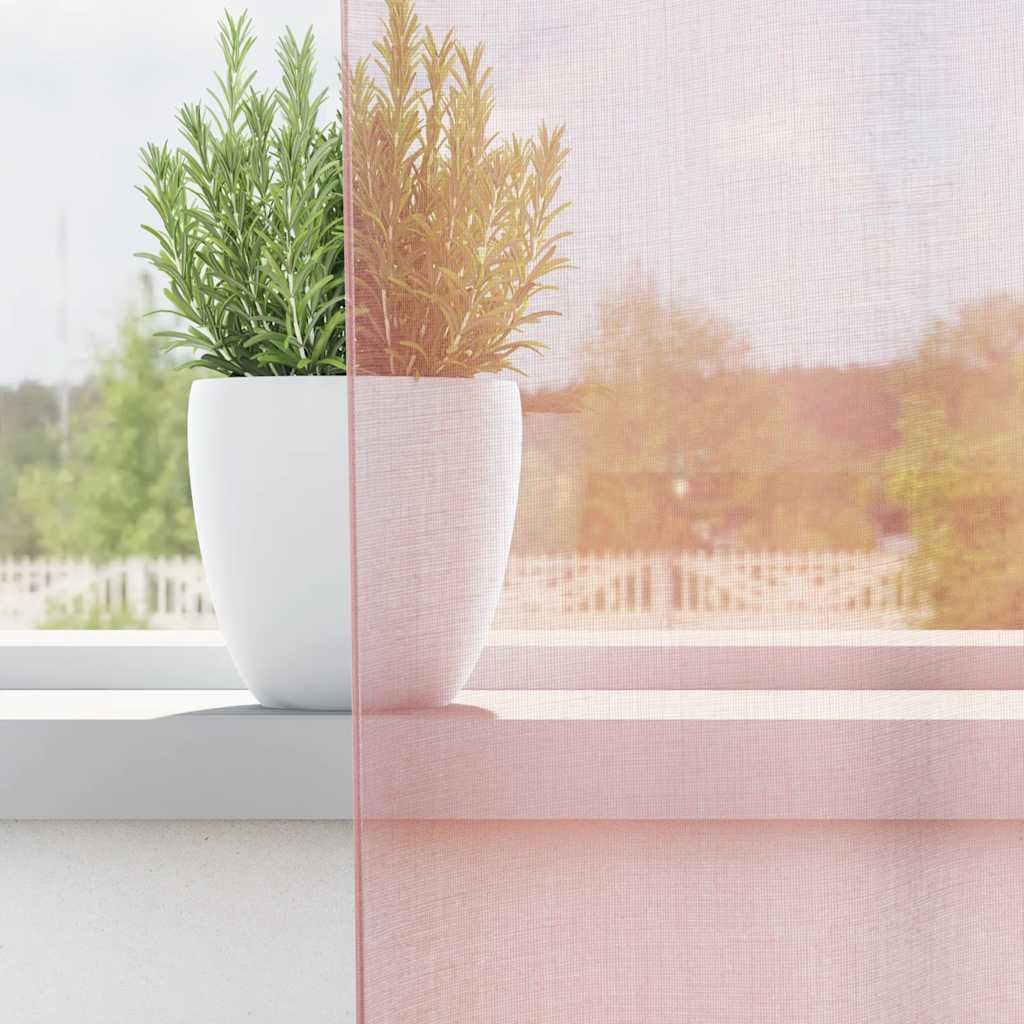 Voilegardiner med grommets 2 stk lyserosa 140x260 cm