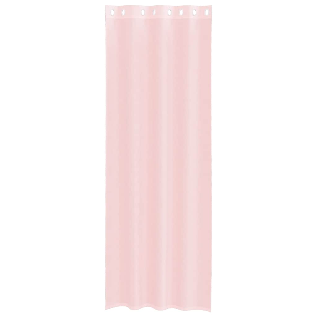 Voilegardiner med grommets 2 stk lyserosa 140x260 cm