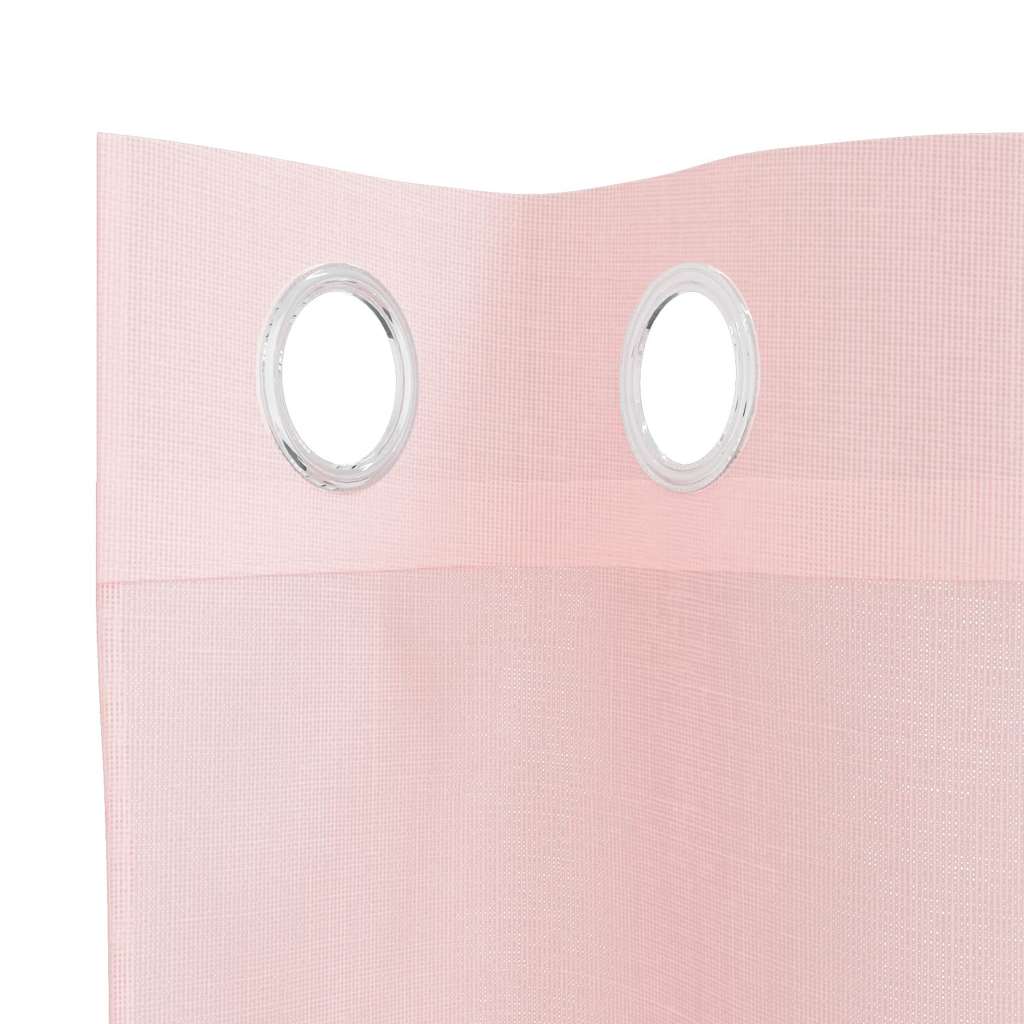 Voilegardiner med grommets 2 stk lyserosa 140x260 cm