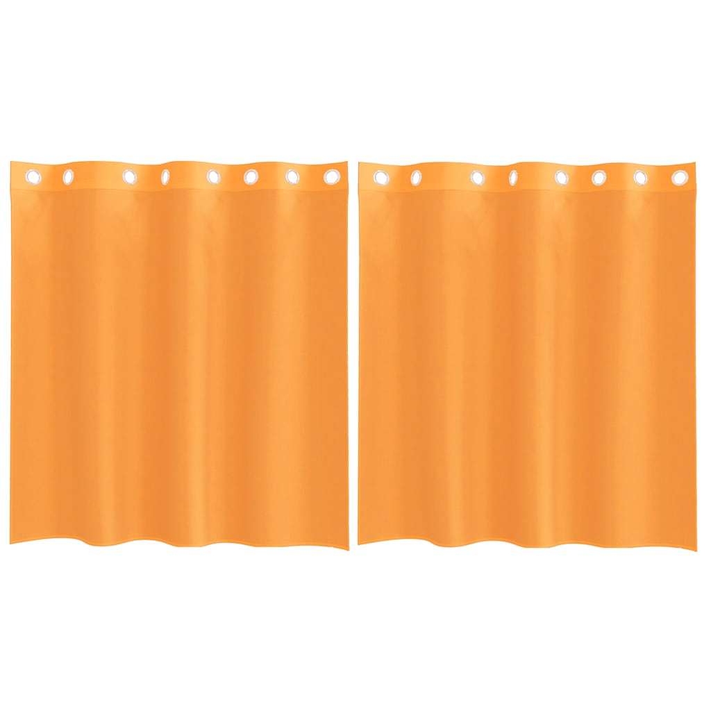 Voilegardiner med grommets 2 stk oransje 140x140 cm