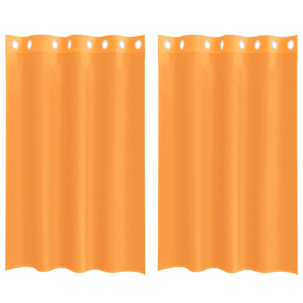 Voilegardiner med grommets 2 stk oransje 140x175 cm