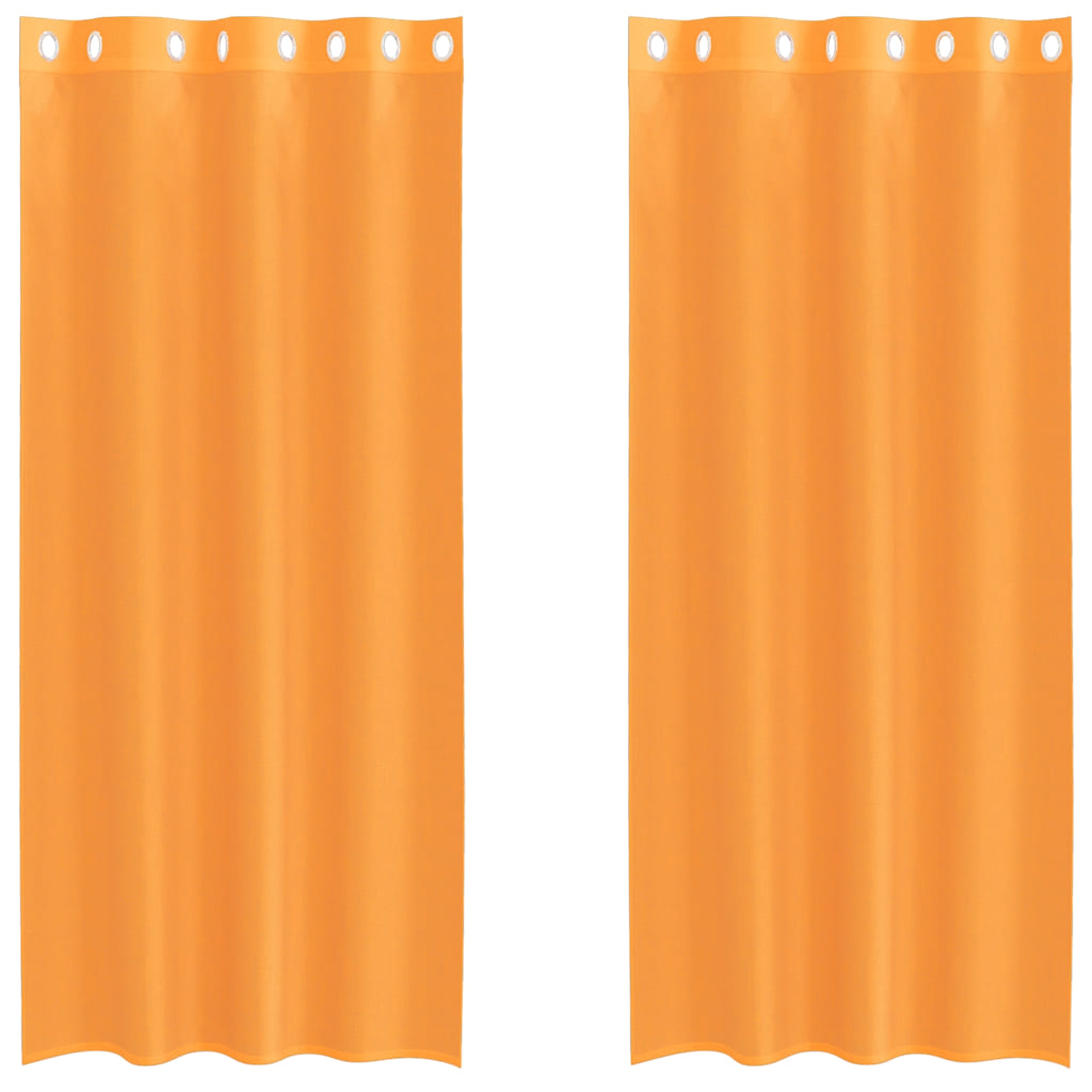 Voilegardiner med grommets 2 stk oransje 140x225 cm