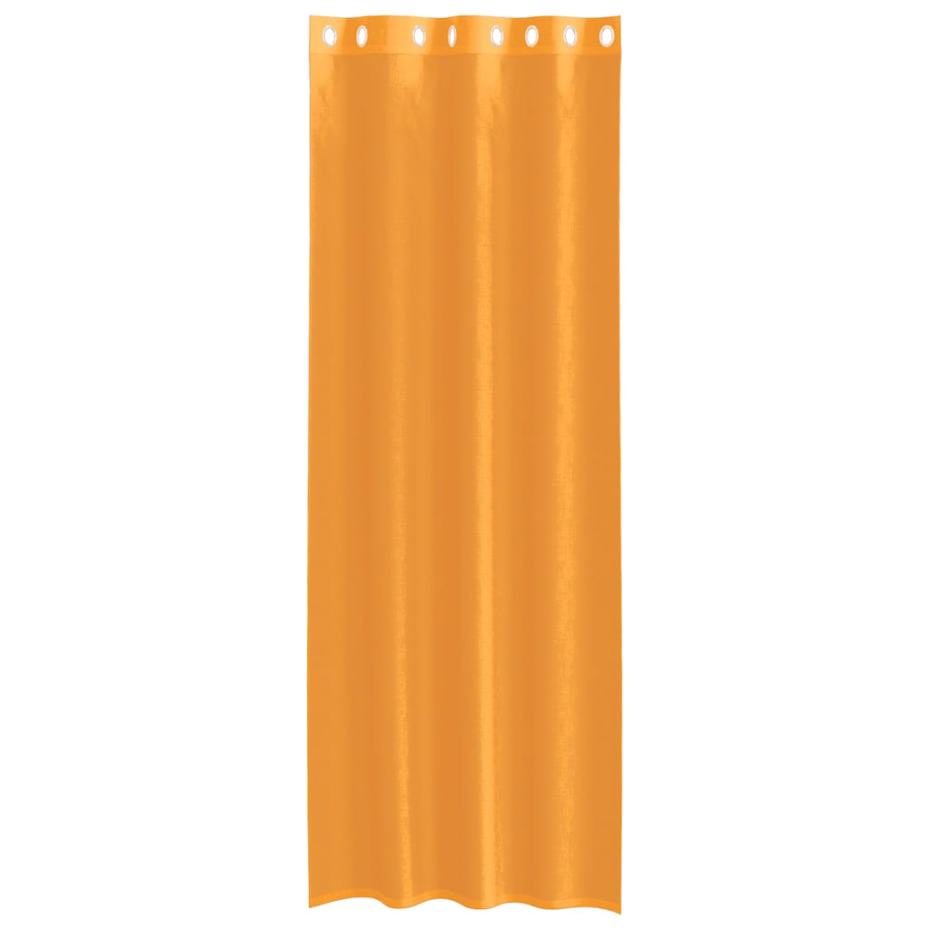 Voilegardiner med grommets 2 stk oransje 140x260 cm