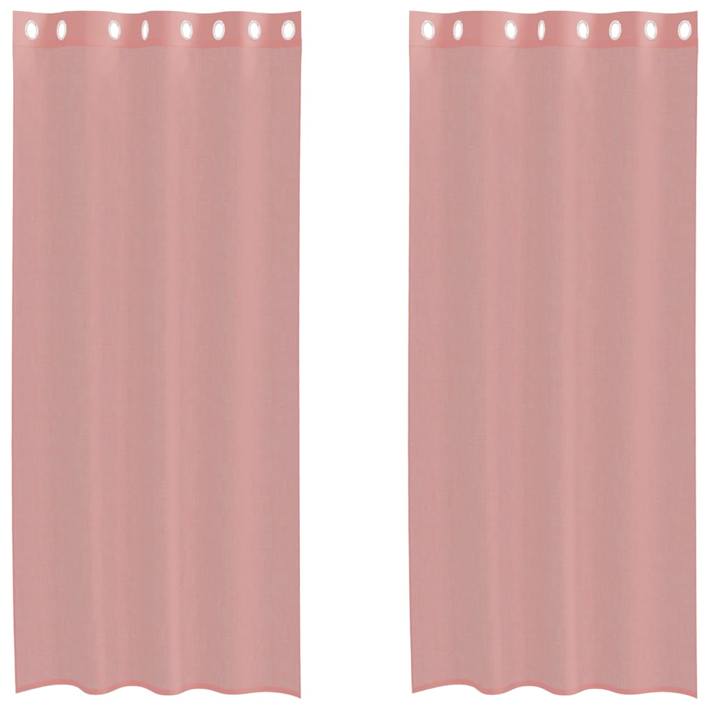 Voilegardiner med grommets 2 stk rosa 140x225 cm