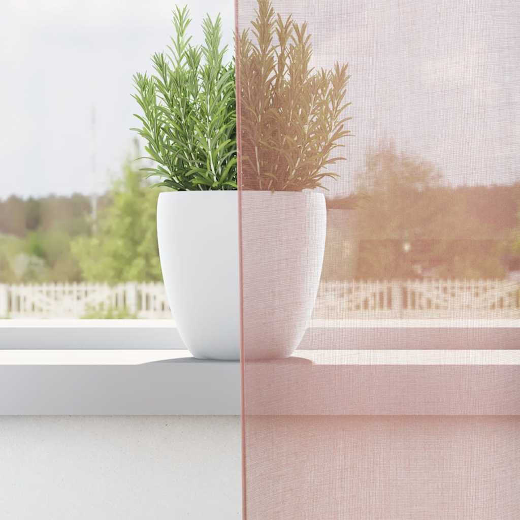 Voilegardiner med grommets 2 stk rosa 140x225 cm