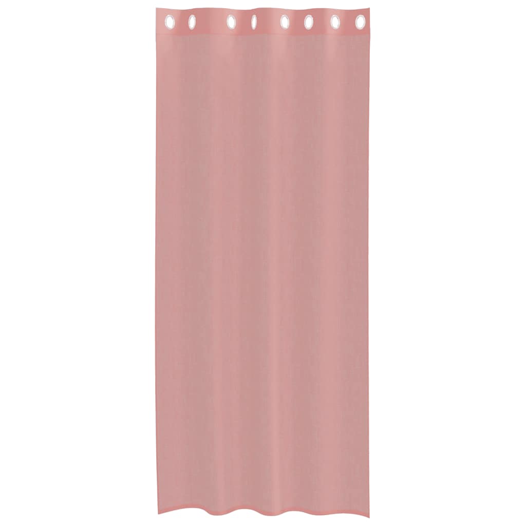 Voilegardiner med grommets 2 stk rosa 140x225 cm