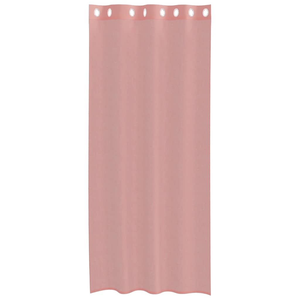 Voilegardiner med grommets 2 stk rosa 140x245 cm