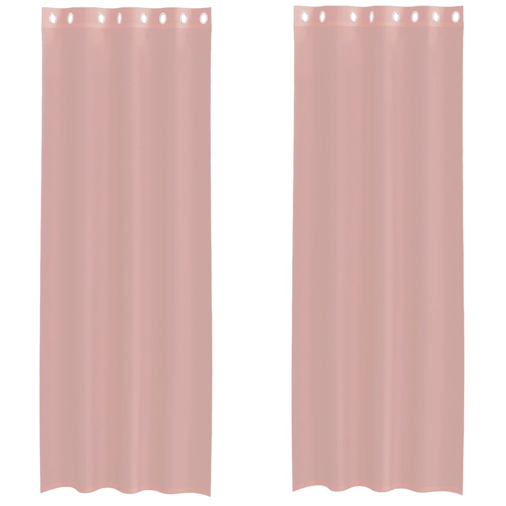 Voilegardiner med grommets 2 stk rosa 140x260 cm