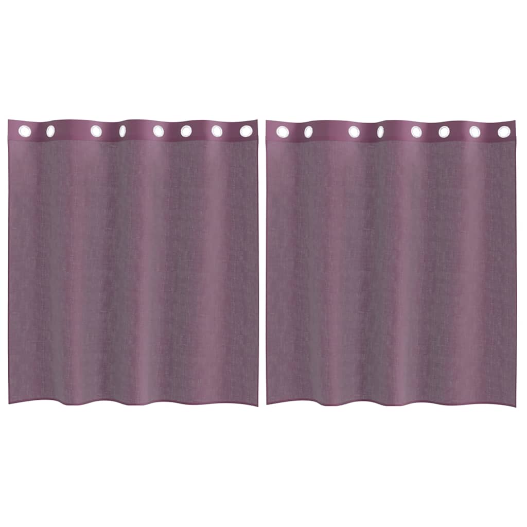 Voilegardiner med grommets 2 stk lilla 140x140 cm