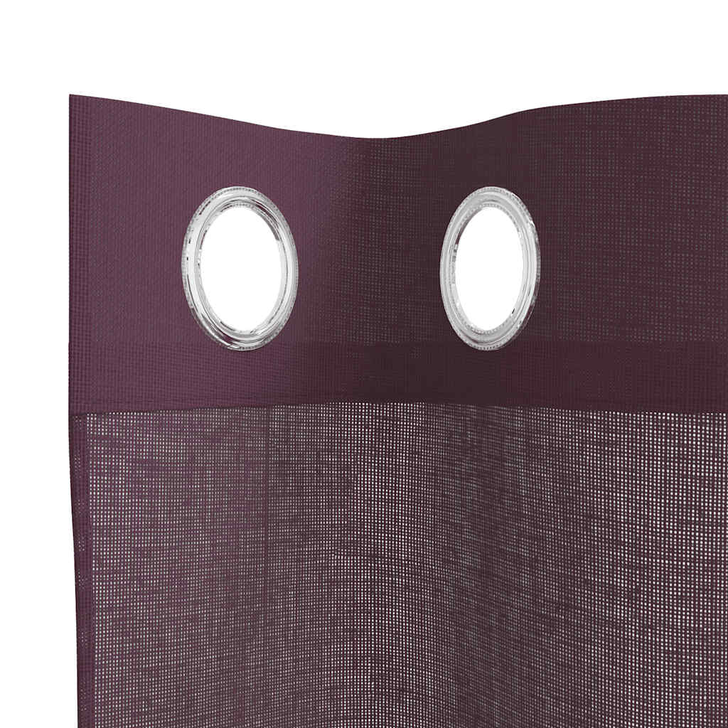 Voilegardiner med grommets 2 stk lilla 140x140 cm