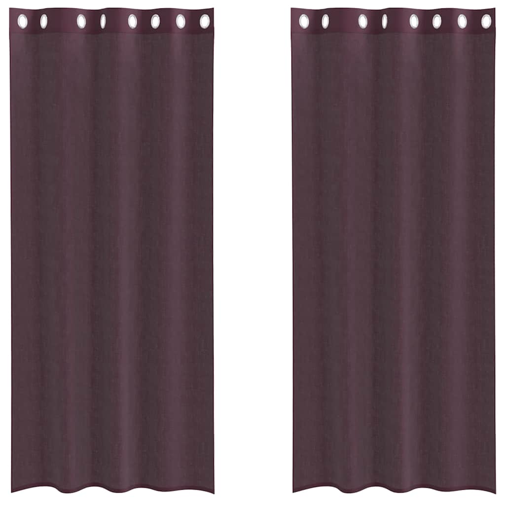Voilegardiner med grommets 2 stk lilla 140x225 cm