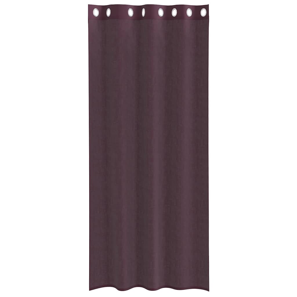 Voilegardiner med grommets 2 stk lilla 140x225 cm