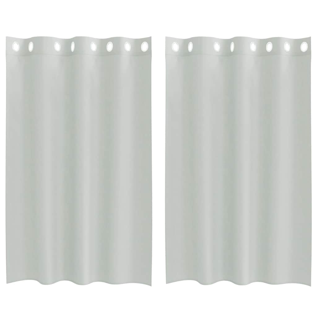 Voilegardiner med grommets 2 stk lysegrå 140x175 cm