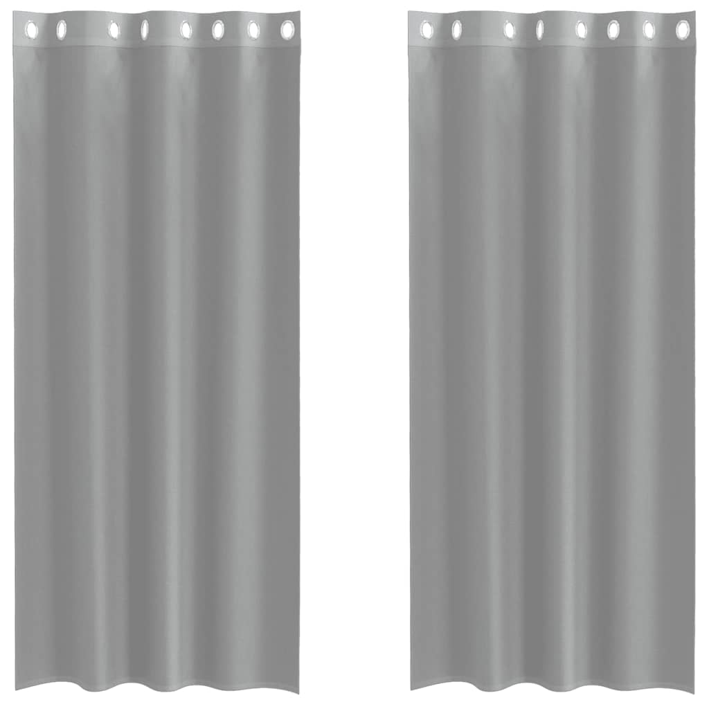Voilegardiner med grommets 2 stk lysegrå 140x225 cm