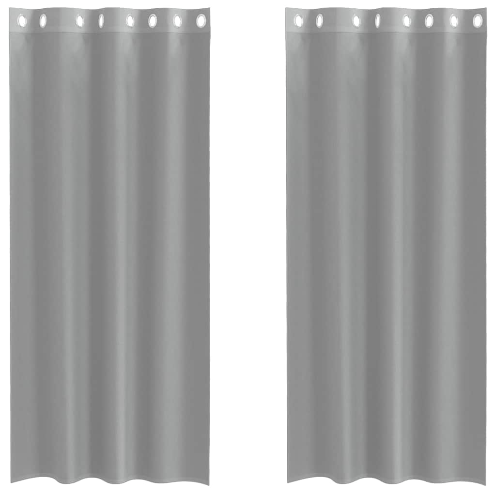 Voilegardiner med grommets 2 stk lysegrå 140x245 cm
