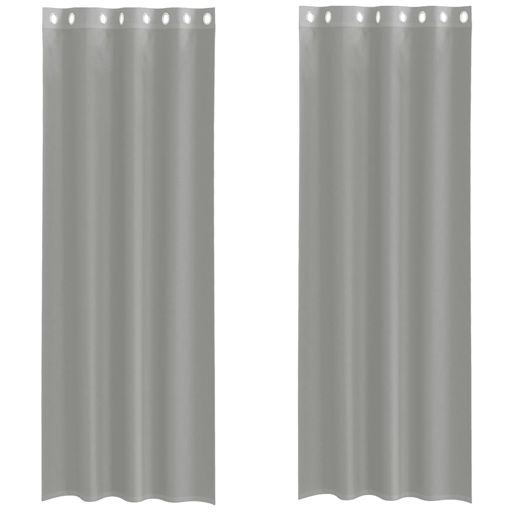 Voilegardiner med grommets 2 stk lysegrå 140x260 cm