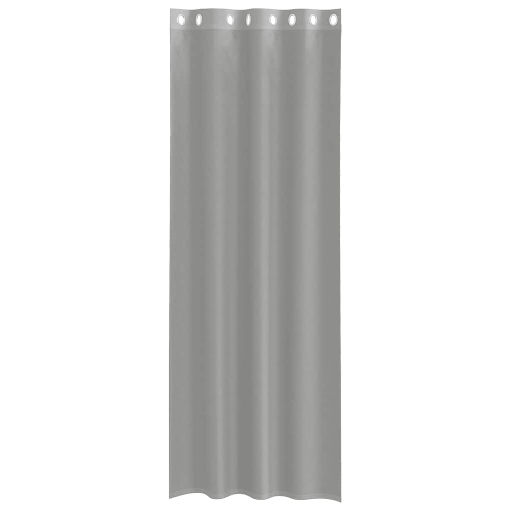 Voilegardiner med grommets 2 stk lysegrå 140x260 cm