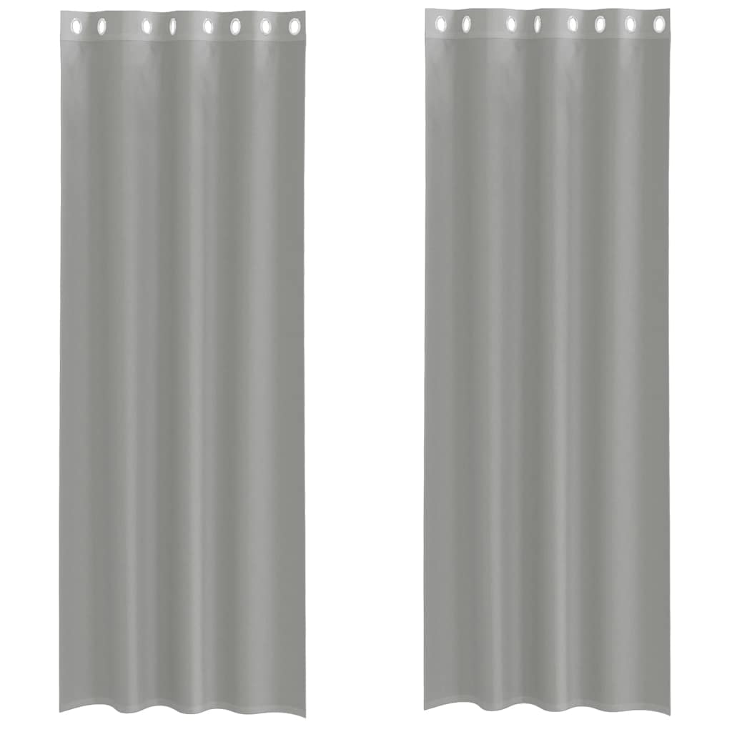 Voilegardiner med grommets 2 stk lysegrå 140x300 cm