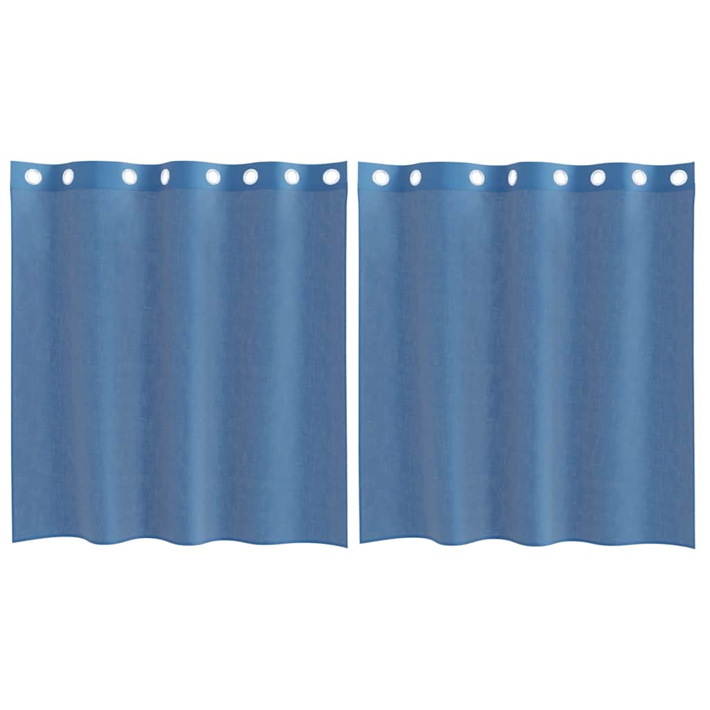 Voile gardiner med grommets 2 stk kongeblå
